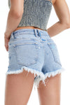 Zoe Mid Rise Distressed Denim Shorts