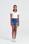 DISTRESSED RISELESS SKIRT - FEATURED ON FLIP-Skirts-BAYEAS