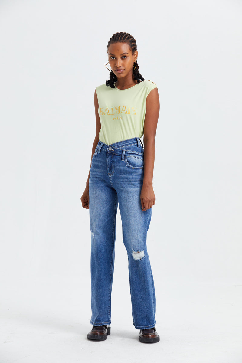 HIGH RISE WIDE LEG JEANS BYW8003