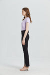 High Rise Front Slit Flare Jeans-Flare & Bootcut-BAYEAS
