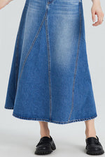 Washed Denim A-Line Skirt BYK7019