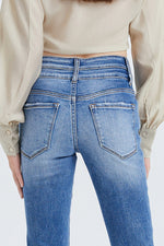 HIGH RISE FLARE JEANS WITH CLEAN HEM BYF1074