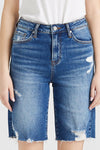 Super High Rise Denim Bermuda Shorts