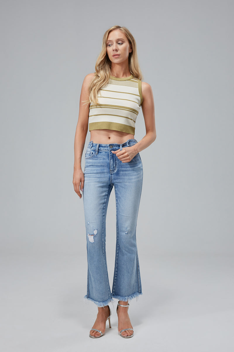 HIGH RISE CROP FLARE JEANS BYT5017