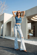 HIGH RISE FLARE JEANS BYF1013S