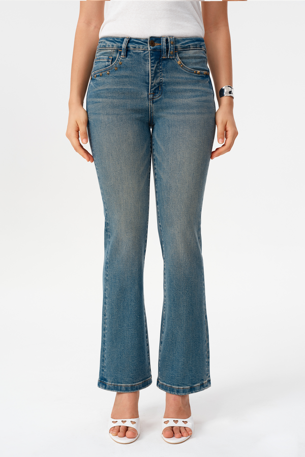 Valentine Mid Rise Flare Jeans
