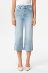 High Rise Cuffed Wide Leg Jeans