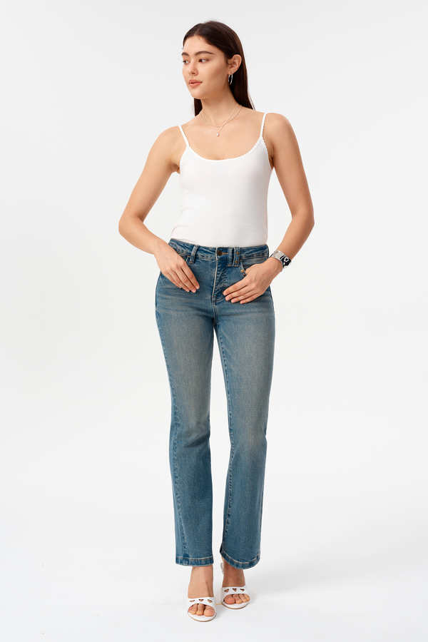 Valentine Mid Rise Flare Jeans