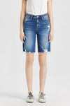 Super High Rise Denim Bermuda Shorts
