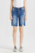Super High Rise Denim Bermuda Shorts