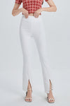 High Rise Front Slit Flare Pants-Flare & Bootcut-BAYEAS