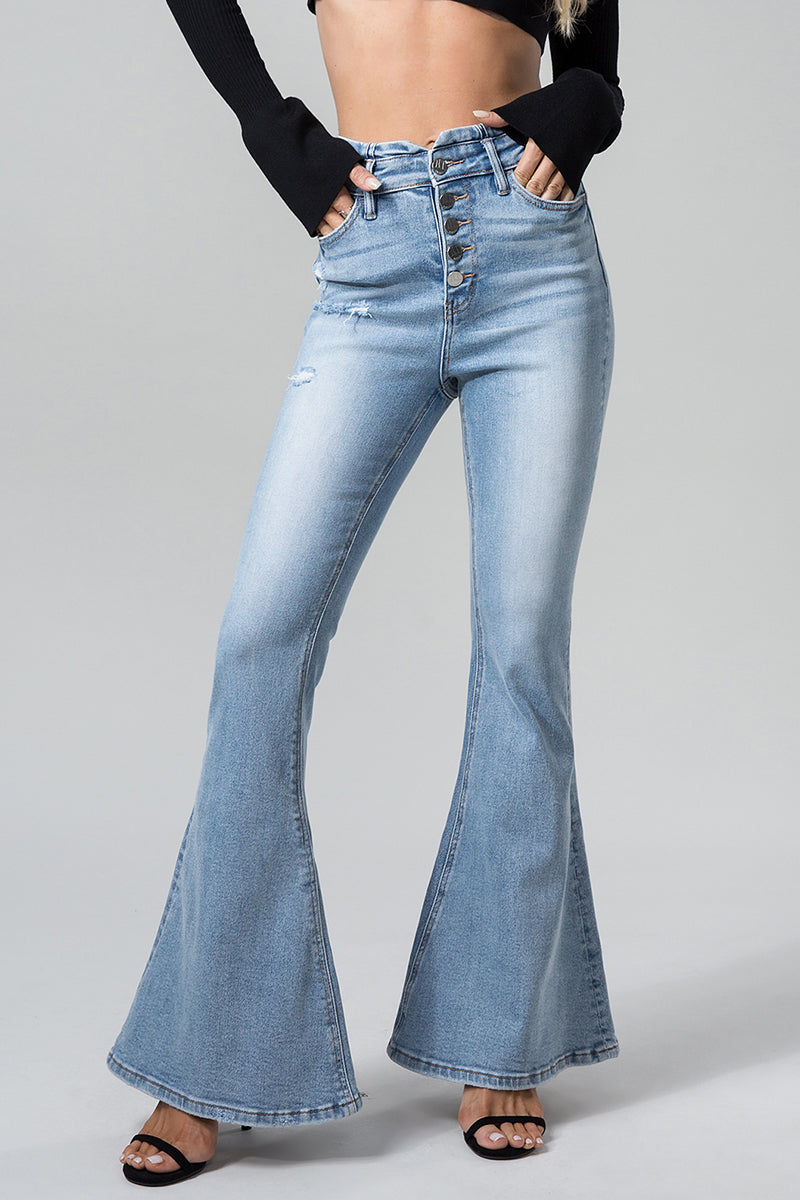 HIGH RISE FLARE JEANS BYF1012R