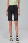 Super High Rise Denim Bermuda Shorts