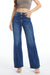 High Rise Wide Leg Denim Jeans With Slit-Wide Leg-BAYEAS