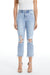 Cropped Distressed Bootcut Jeans