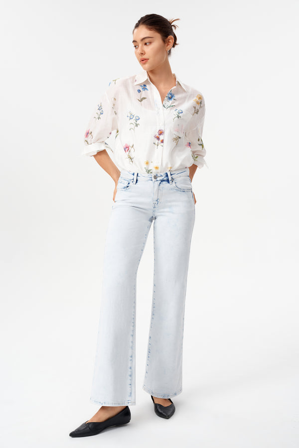 Zephyrine Mid Rise Wide Leg Jeans