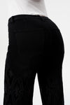 High Rise Lace Rhinestone Wide Leg Jeans